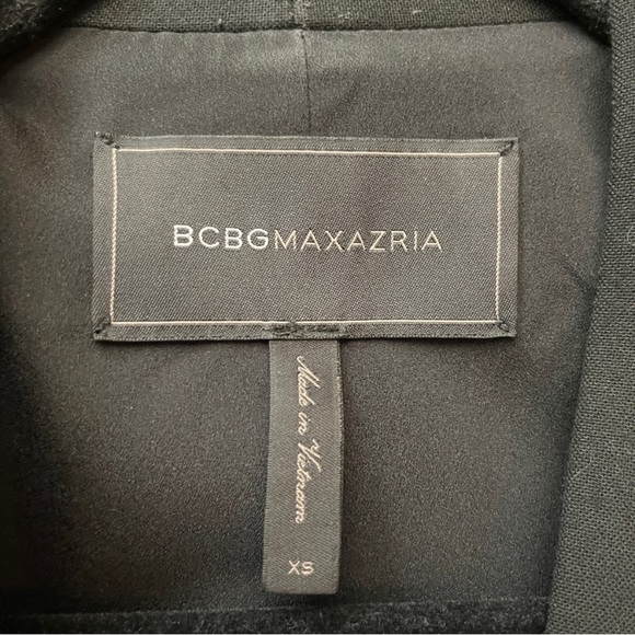 BCBGMaxAzria Lawson Boyfriend Tailored Oversize Tuxedo Black Blazer Jacket XS - Picture 12 of 13